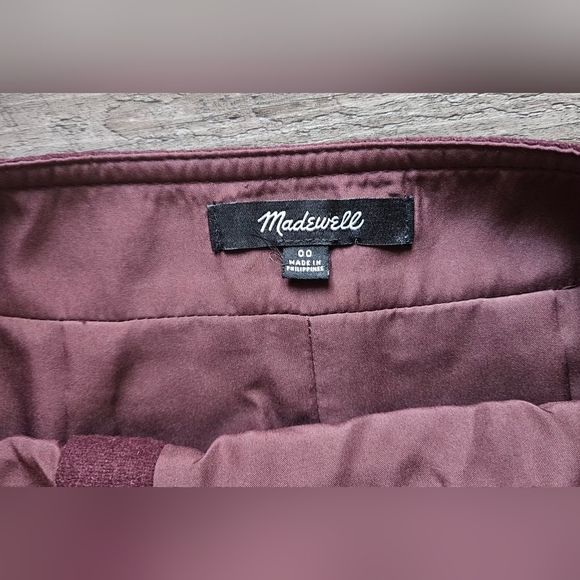 ❤️💛Madewell Fireside Mini Retro Wool Blend Skirt A line Size 00Plum Lined🩵💜 - Picture 5 of 9